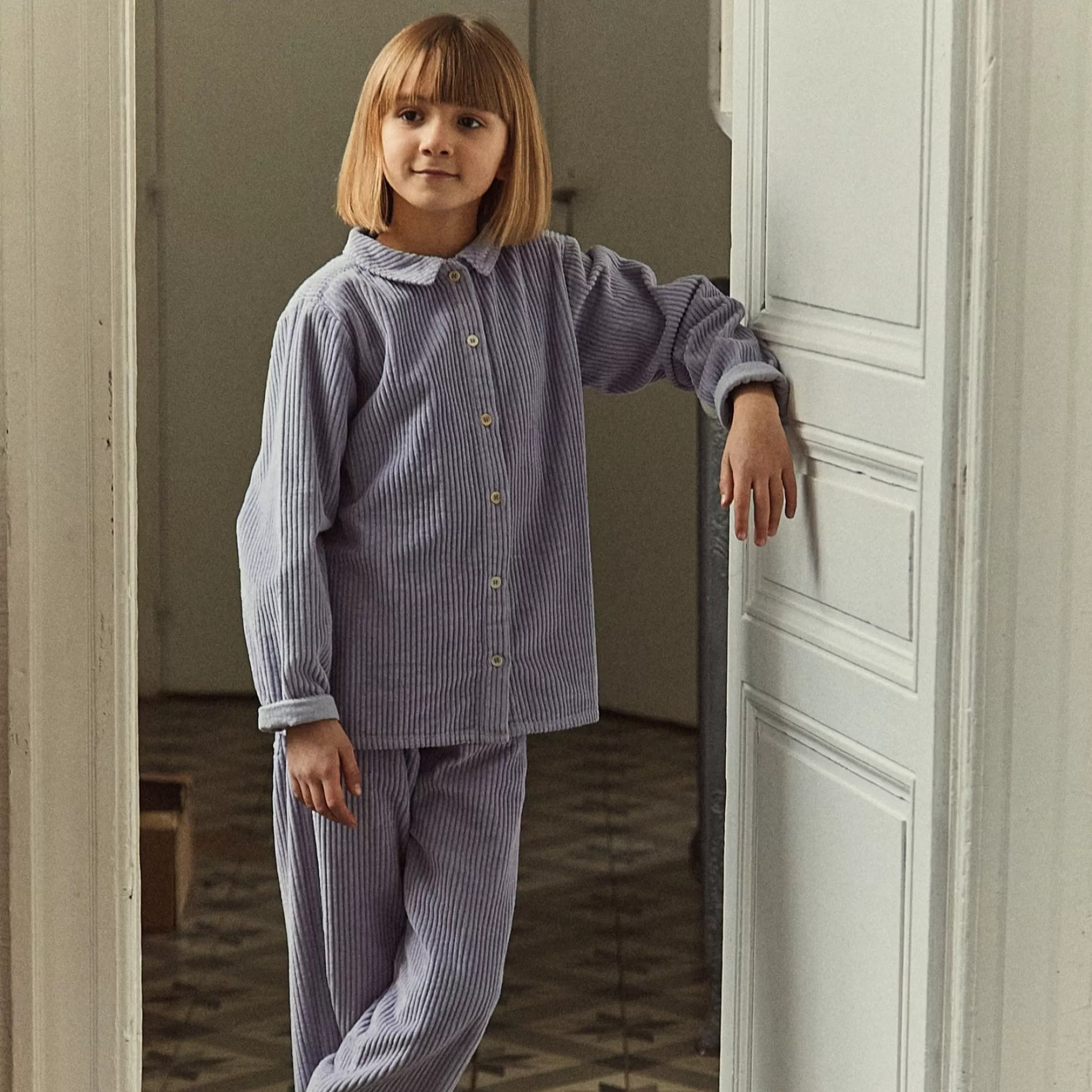 Enfant Poudre Organic Blouses & Chemises | Blouses & Chemises | BLOUSE BELLADONE VELOURS CÔTELÉ Lavender Aura