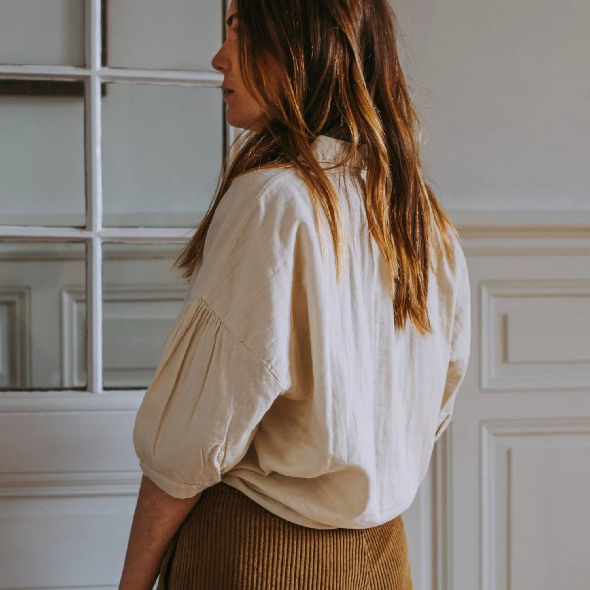 Femme Poudre Organic Blouses & Chemises | BLOUSE ONAGRE Almond Milk