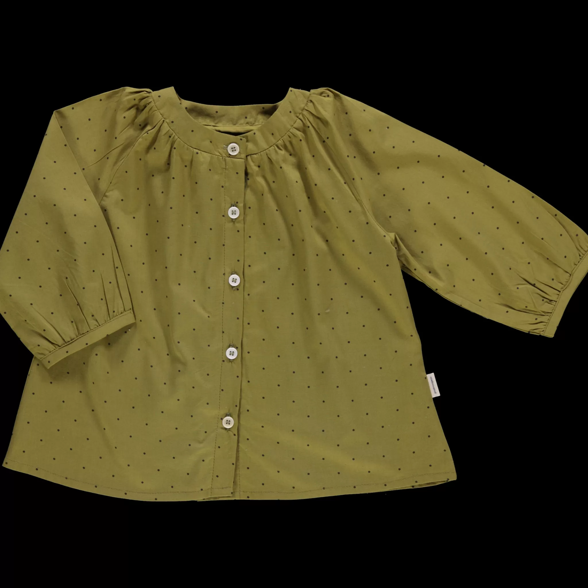 Enfant Poudre Organic Blouses & Chemises | Blouses & Chemises | BLOUSE PECAN Points Green Moss