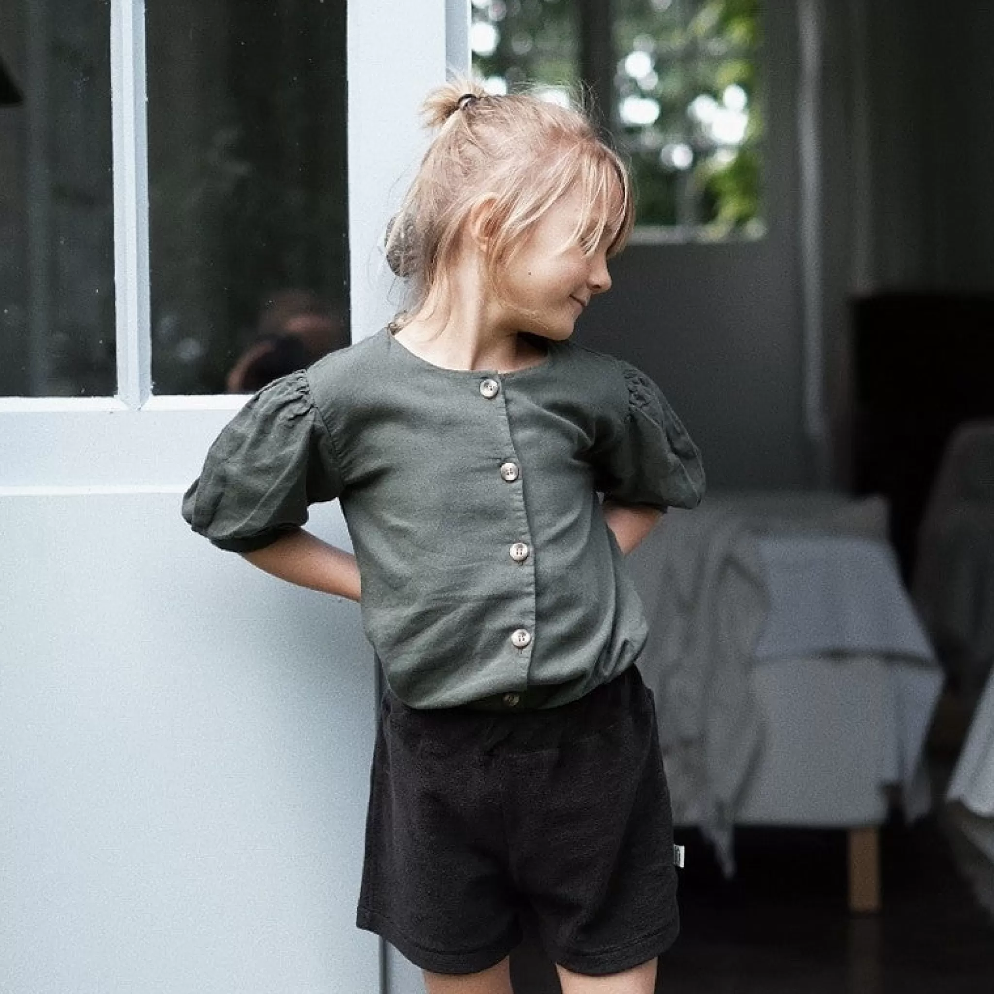 Enfant Poudre Organic Blouses & Chemises | BLOUSE POIRE Forest Green