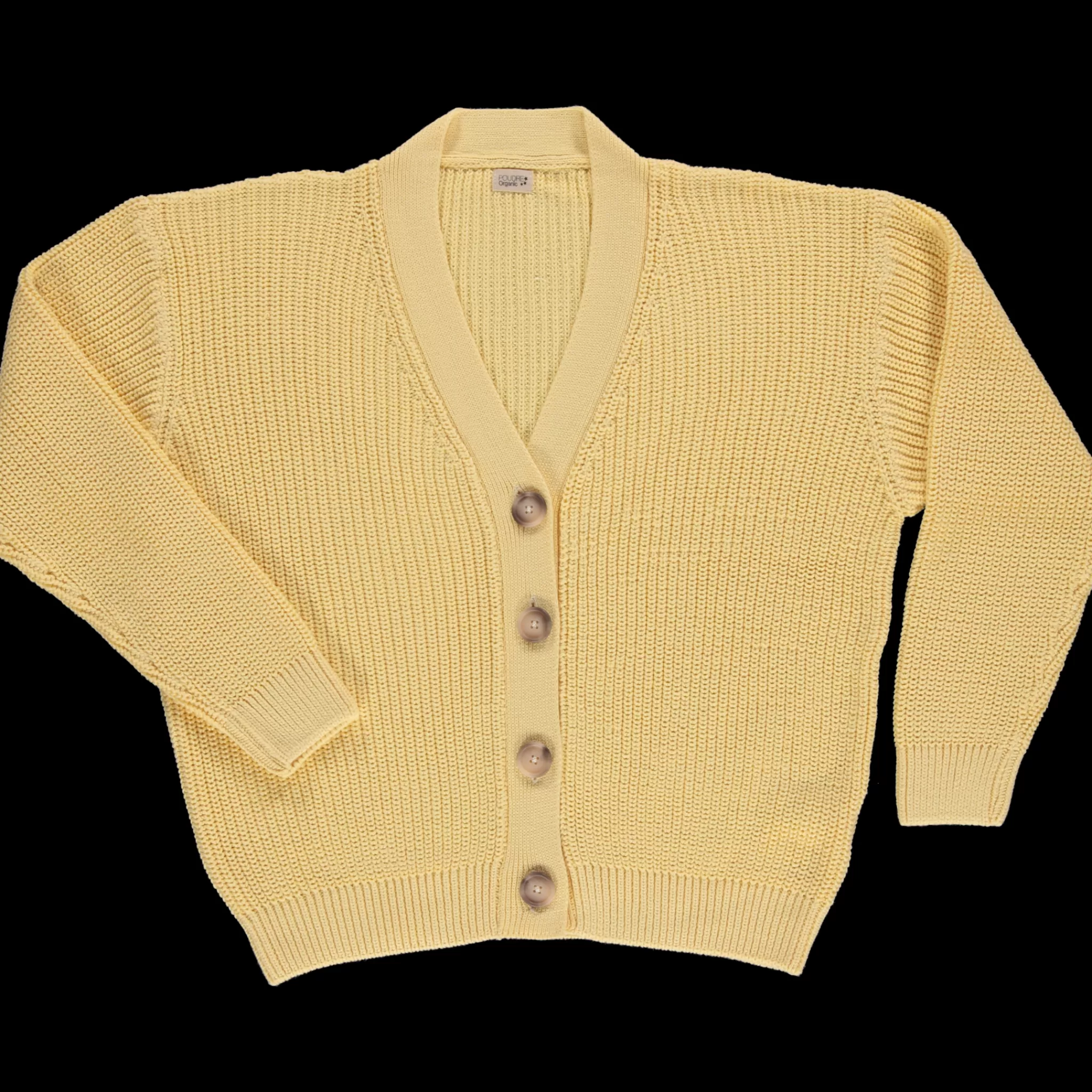 Femme Poudre Organic Cardigans | CARDIGAN MATÉ ADULTE Jaune Pastel