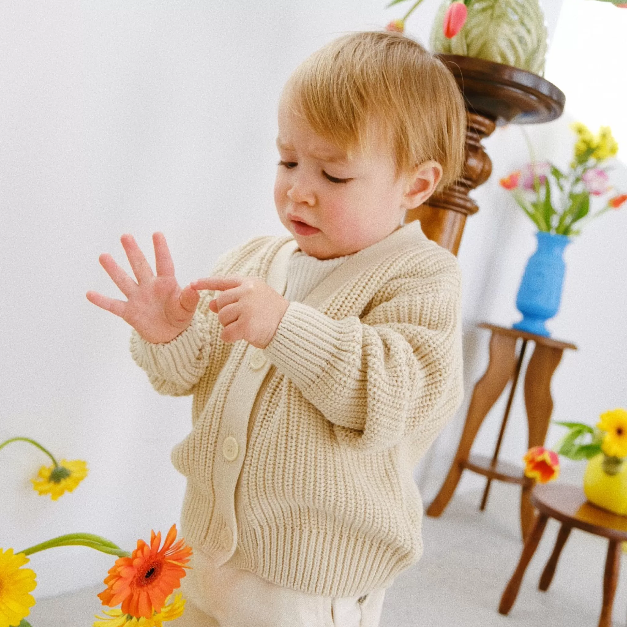 Enfant Poudre Organic Cardigans | Cardigans | CARDIGAN MATÉ Almond Milk