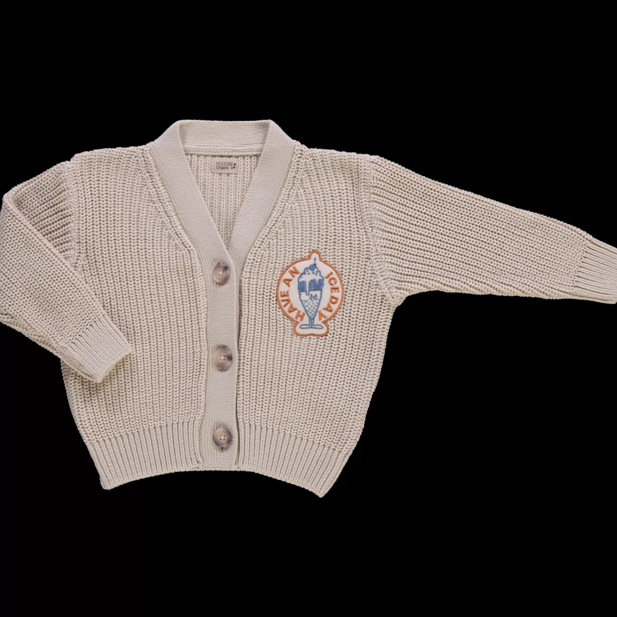 Enfant Poudre Organic Cardigans | Cardigans | CARDIGAN MATÉ ICE-CREAM Almond Milk