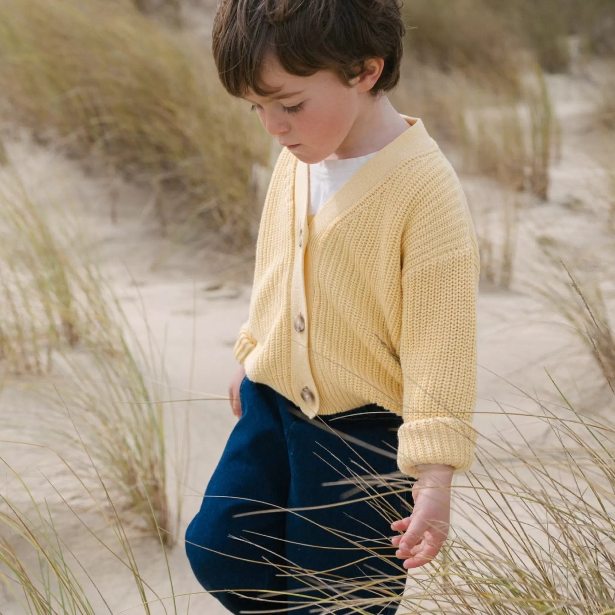 Enfant Poudre Organic Cardigans | Cardigans | CARDIGAN MATÉ Jaune Pastel