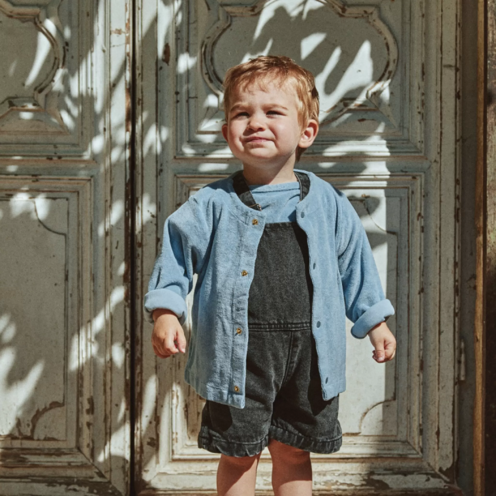 Enfant Poudre Organic Cardigans | CARDIGAN MELISSE ÉPONGE Blue Fog