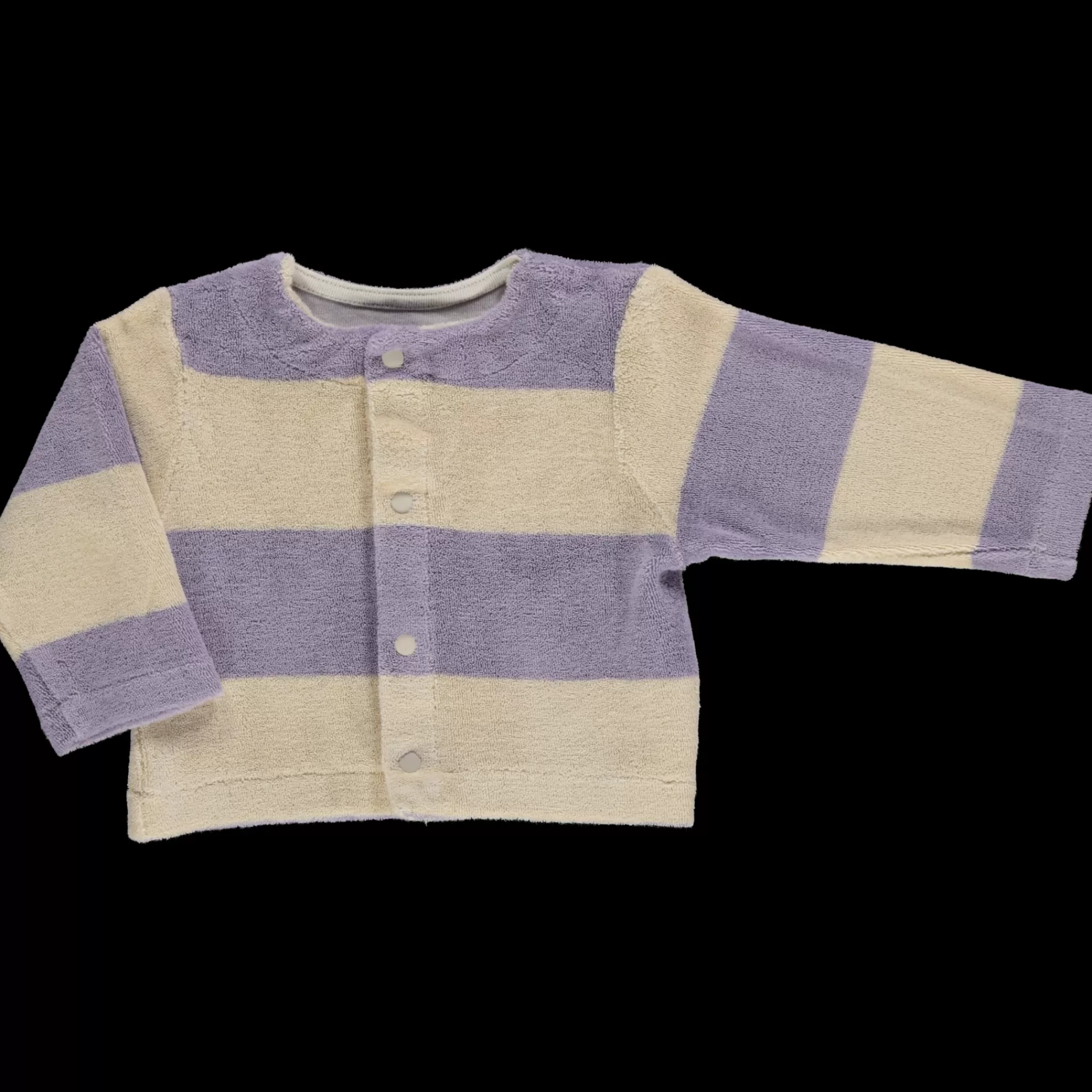 Enfant Poudre Organic Cardigans | Cardigans | CARDIGAN MELISSE ÉPONGE Rayures Lavender