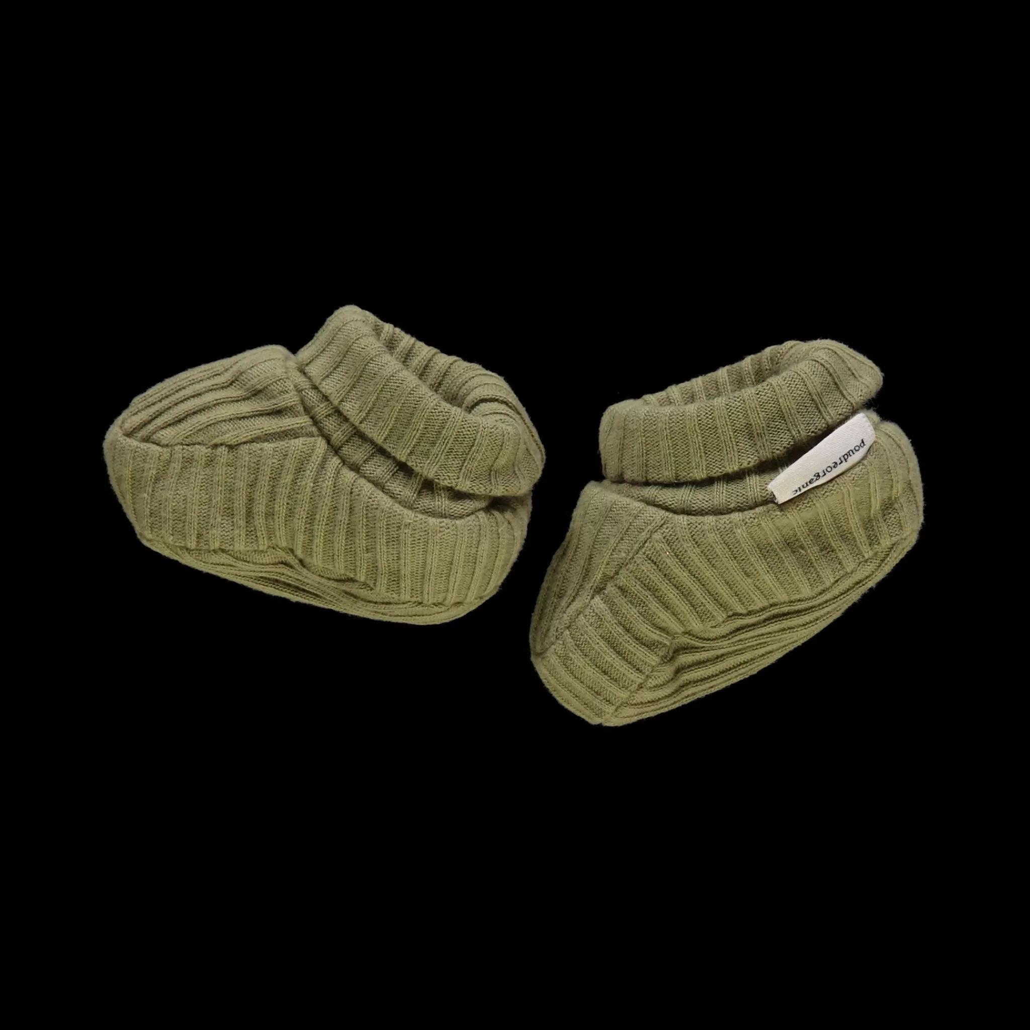 Poudre Organic Chaussons | CHAUSSONS WAKAME CÔTELÉ Green Moss