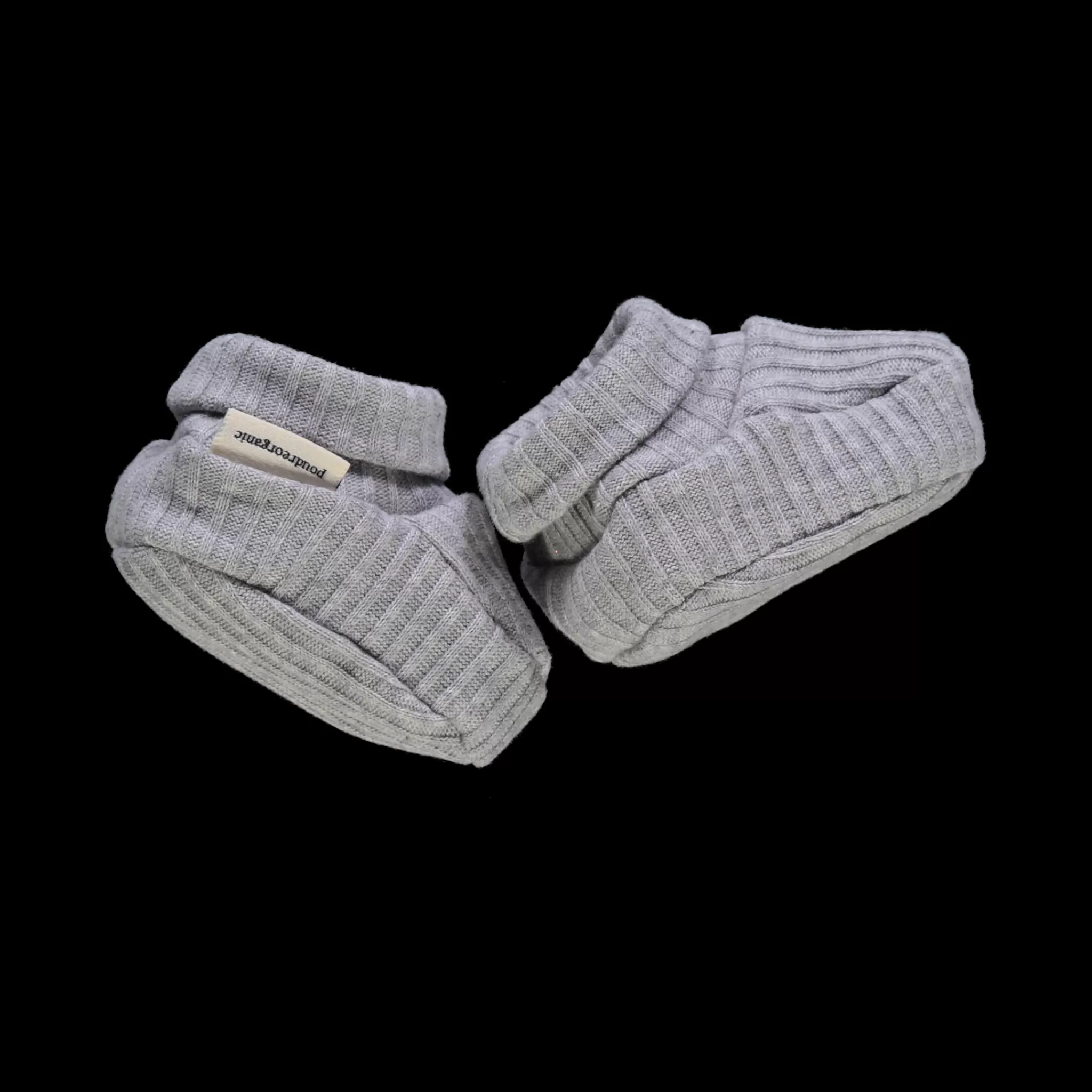 Poudre Organic Chaussons | CHAUSSONS WAKAME CÔTELÉ Gris Clair Chiné