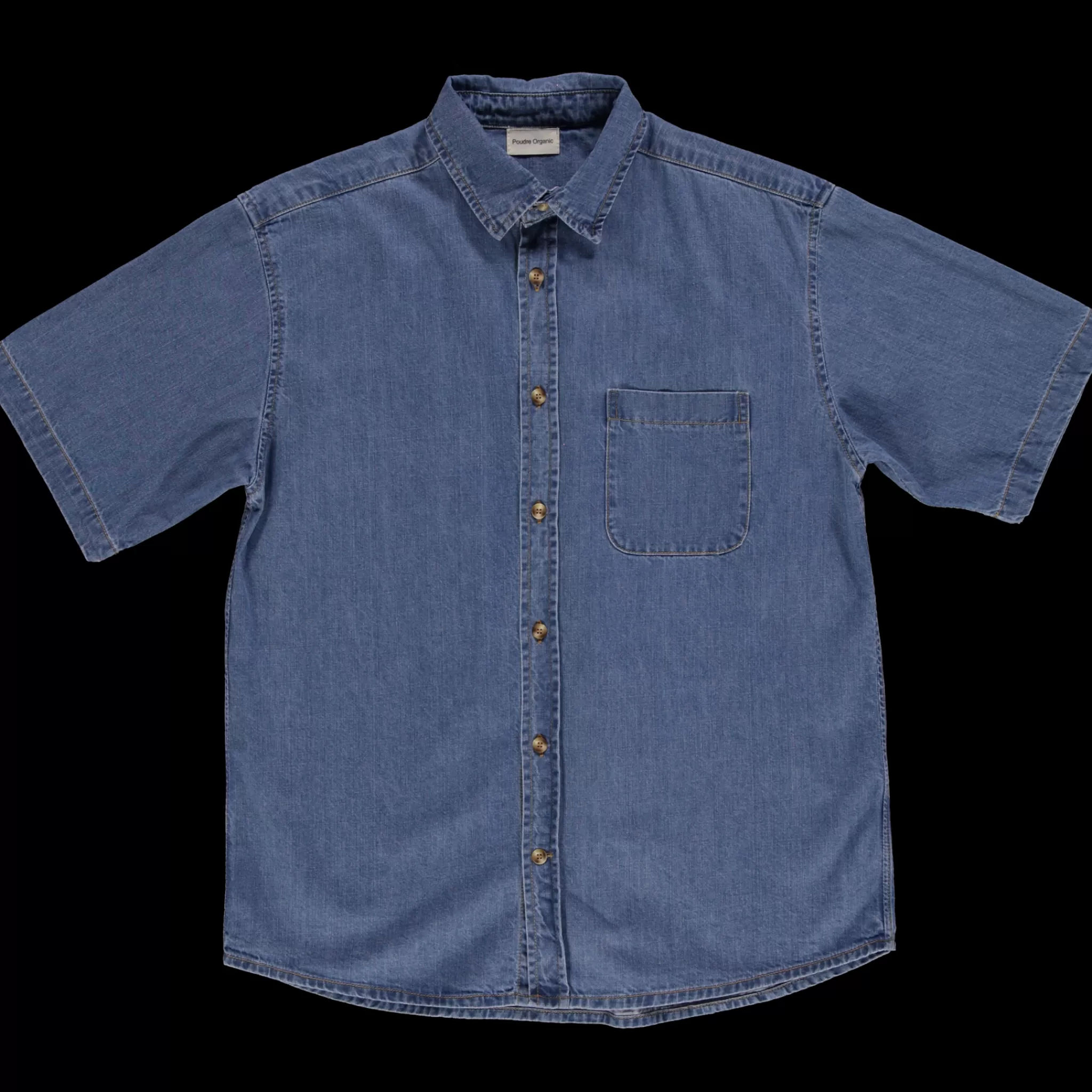 Homme Poudre Organic Chemises & Surchemises | CHEMISE SPIREE MANCHES COURTES Denim Blue