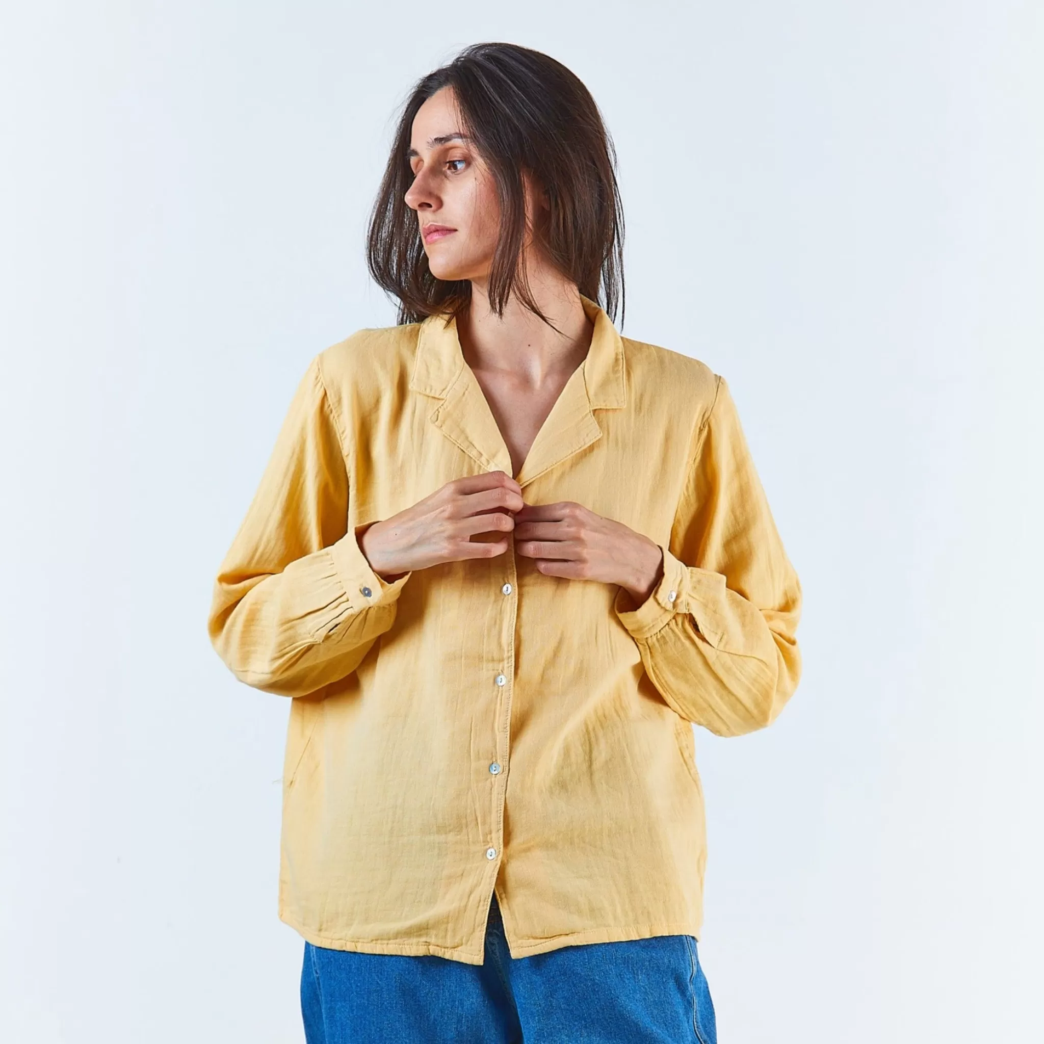 Femme Poudre Organic Blouses & Chemises | CHEMISIER DATTE Sahara Sun