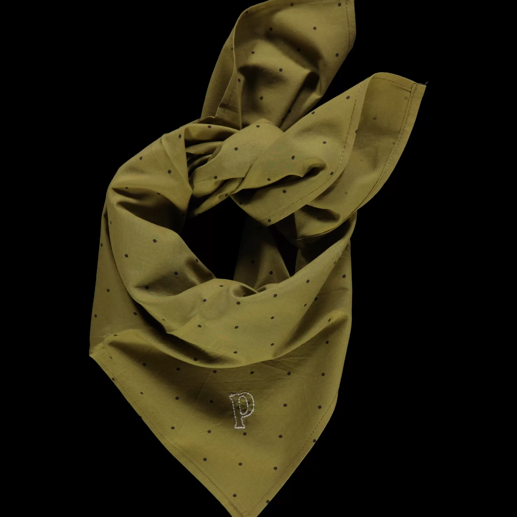 Enfant/Femme Poudre Organic Foulards | Foulards | FOULARD TOURNESOL BRODÉ Points Green Moss