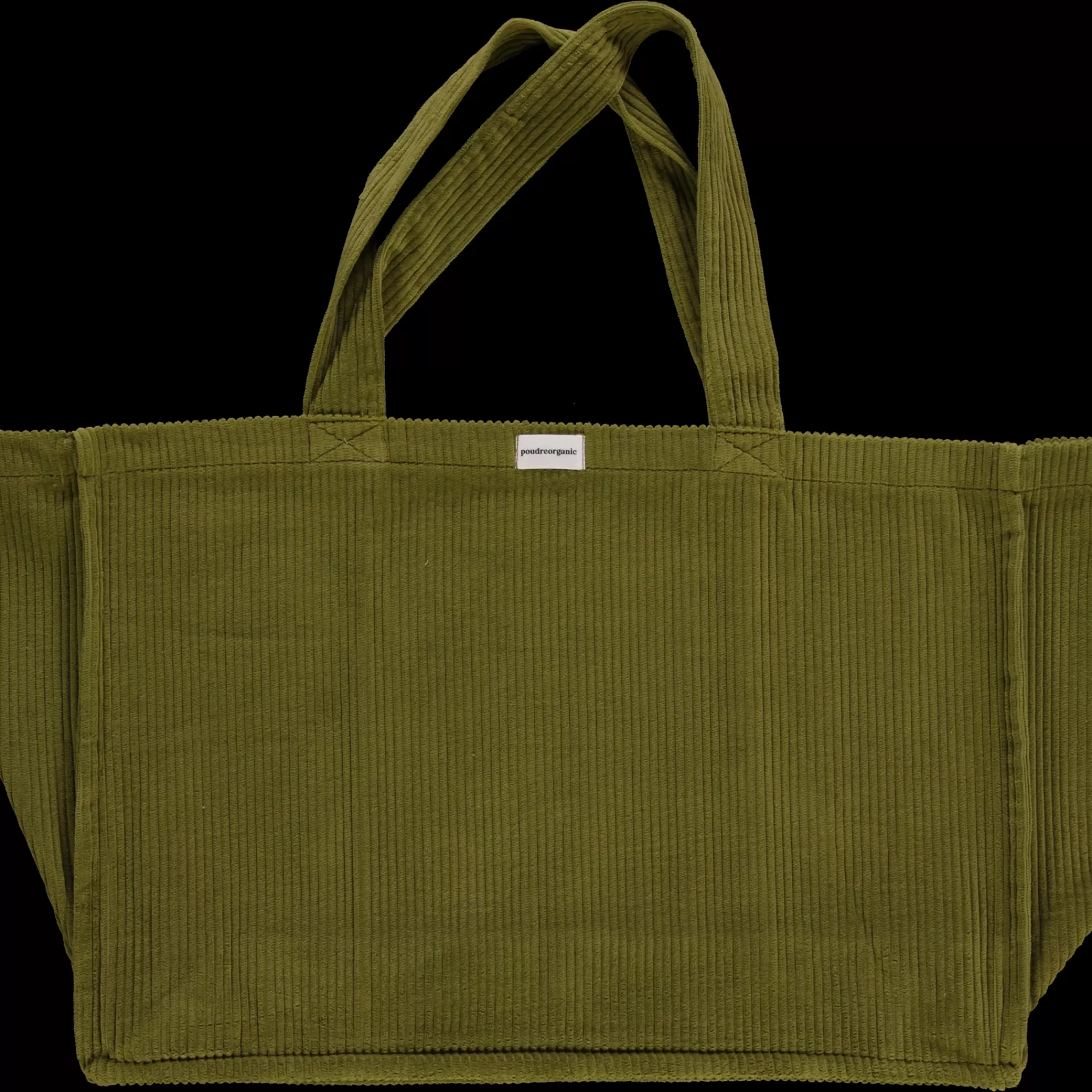 Enfant Poudre Organic Sacs | Sacs | GRAND CABAS VIGNE VELOURS CÔTELÉ Green Moss