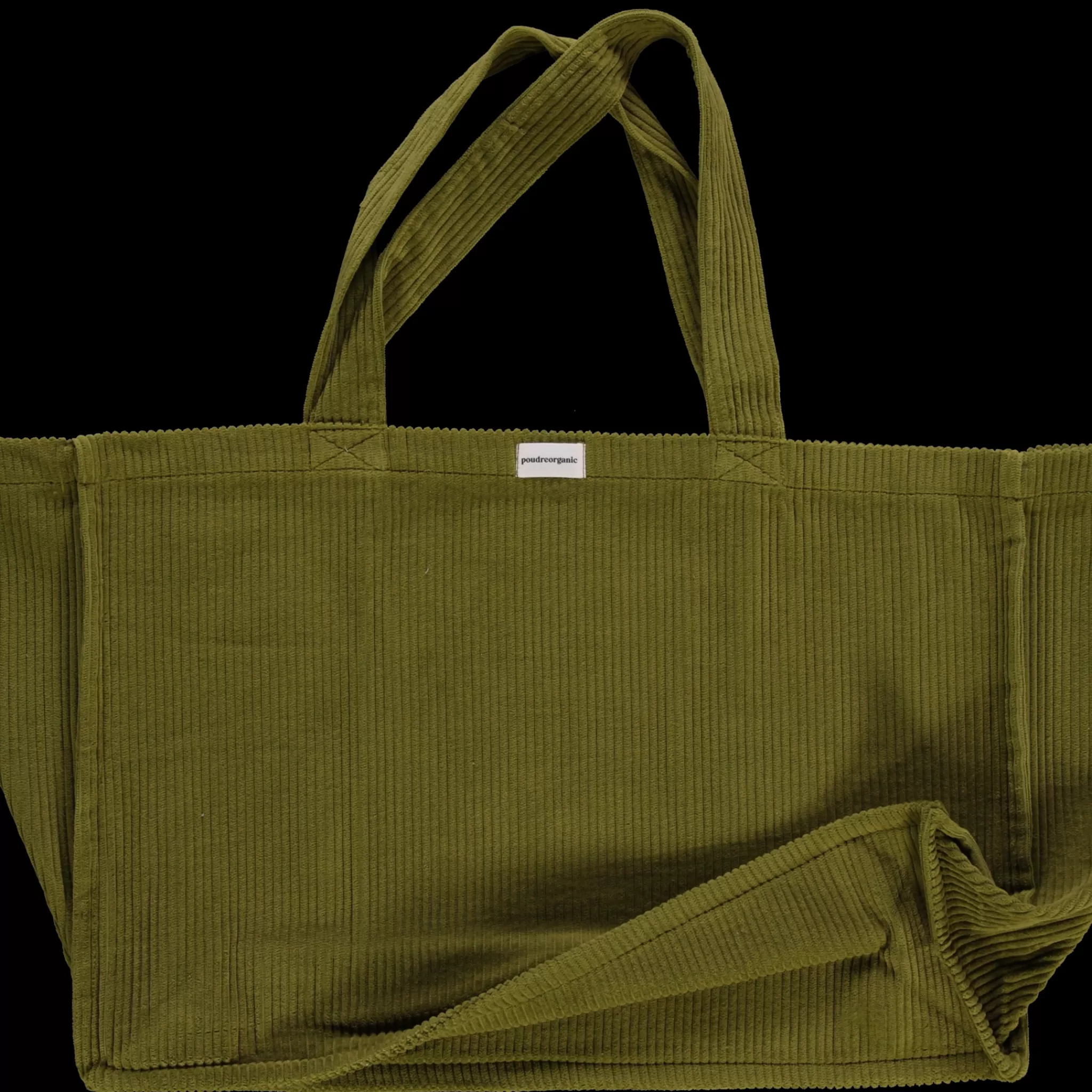 Enfant Poudre Organic Sacs | Sacs | GRAND CABAS VIGNE VELOURS CÔTELÉ Green Moss