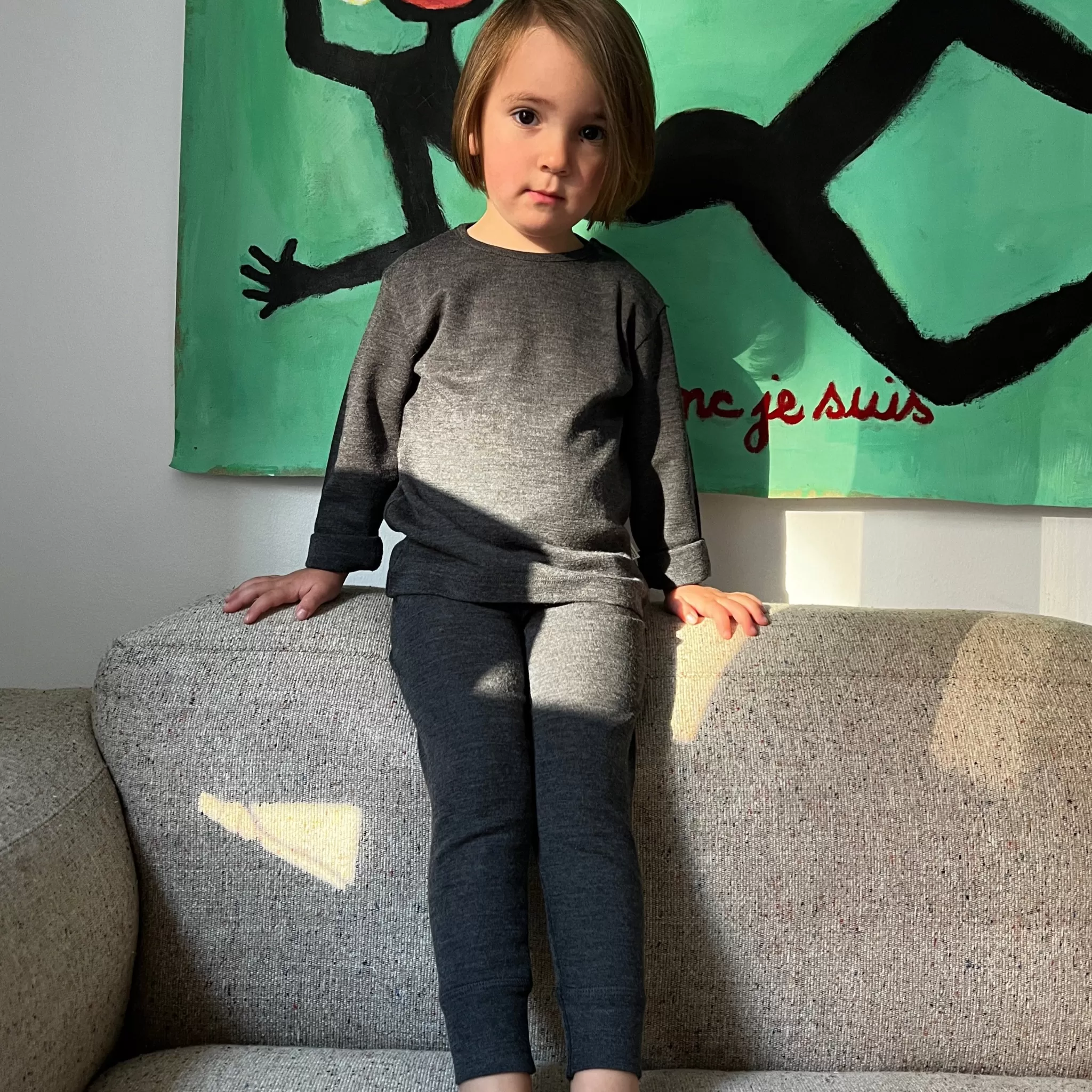 Enfant Poudre Organic Leggings & Pantalons | Leggings & Pantalons | LEGGING BASILIC MÉRINOS Gris Chiné