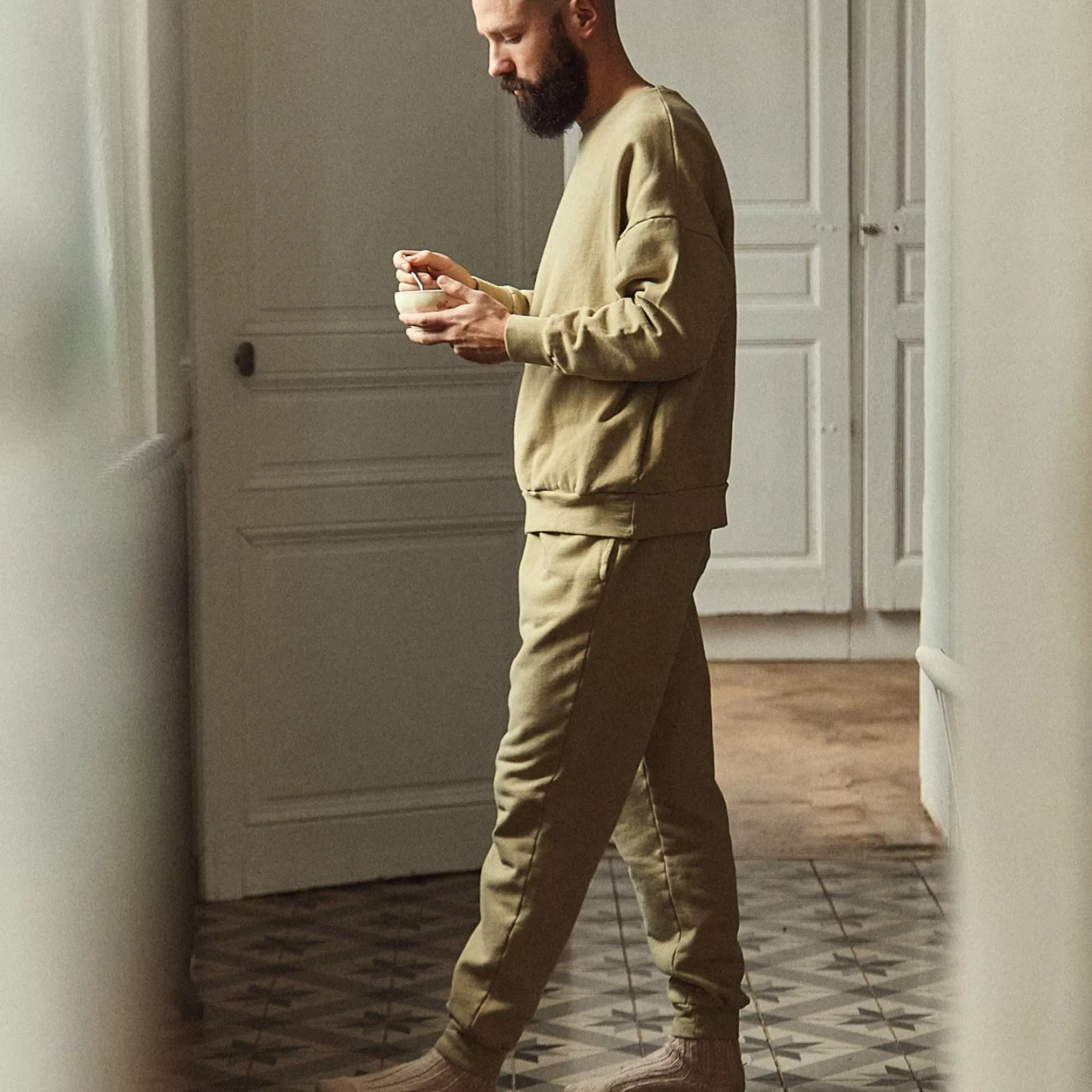 Homme Poudre Organic Homewear | Pantalons | PANTALON ANICET Olive Gray