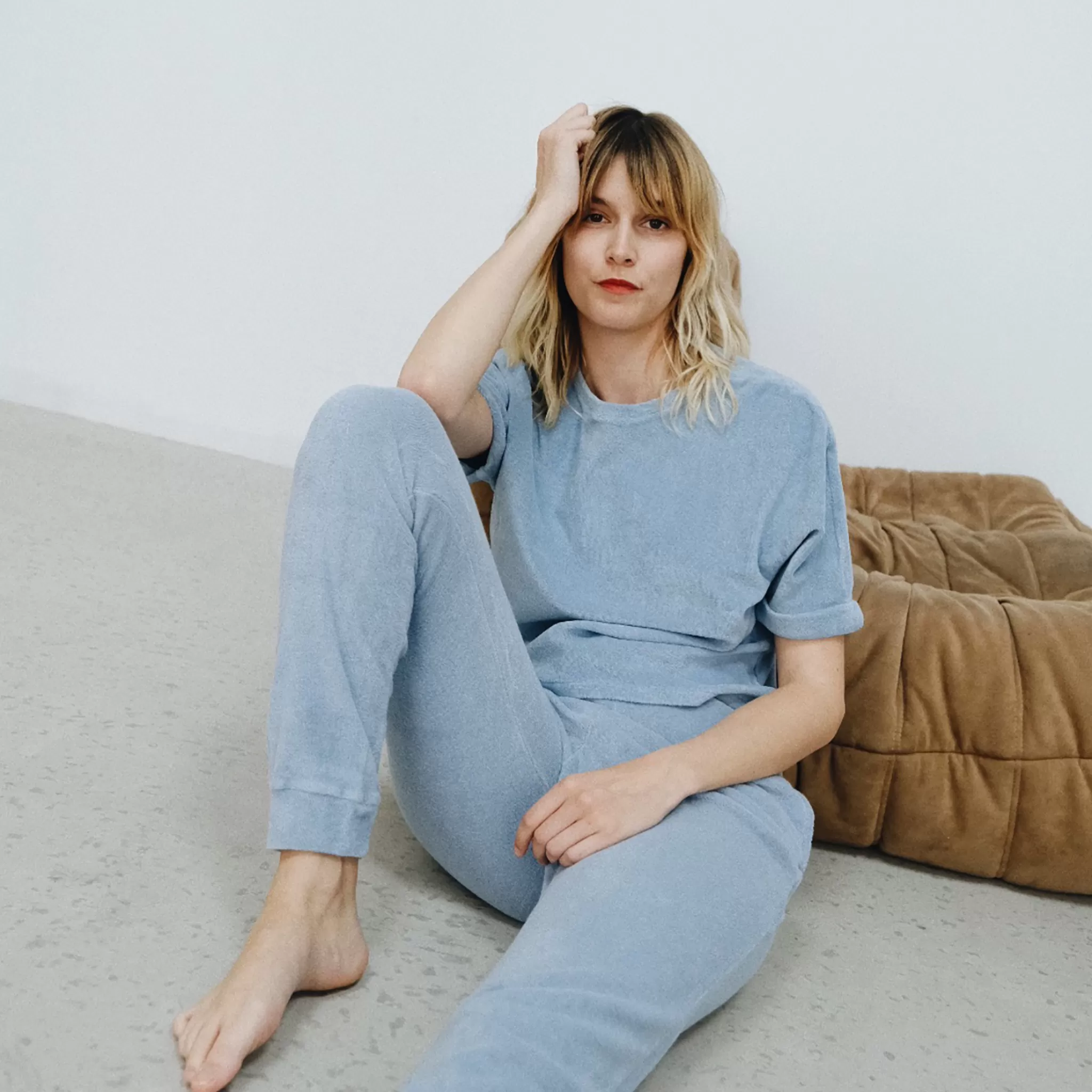 Femme Poudre Organic Homewear | Pantalons & Leggings | PANTALON ONONIS ÉPONGE Blue Fog