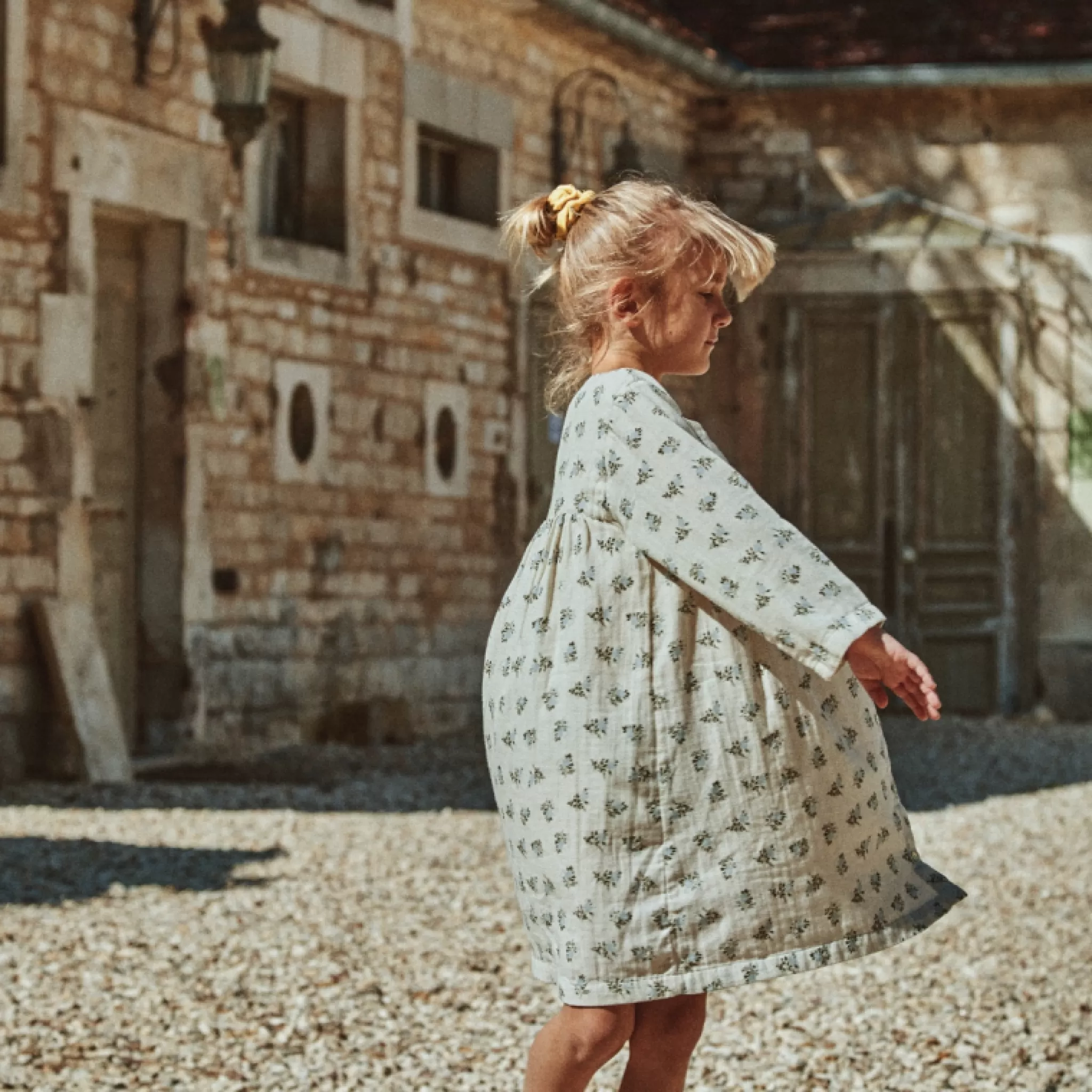 Enfant Poudre Organic Jupes & Robes | ROBE AUBÉPINE Fleurs Blue Fog