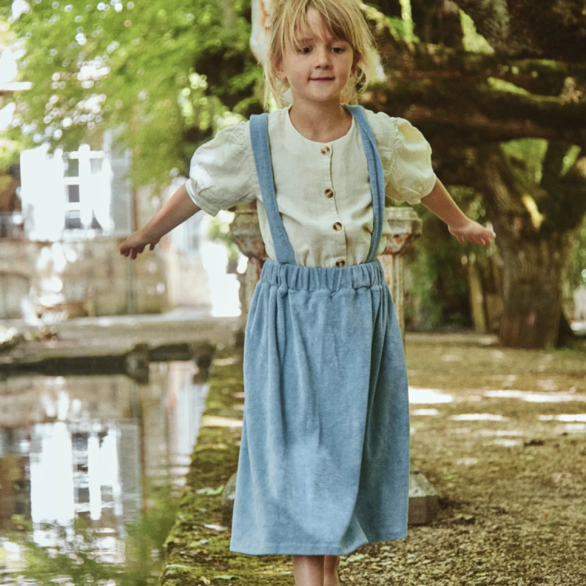 Enfant Poudre Organic Jupes & Robes | ROBE MUGUET ÉPONGE Blue Fog