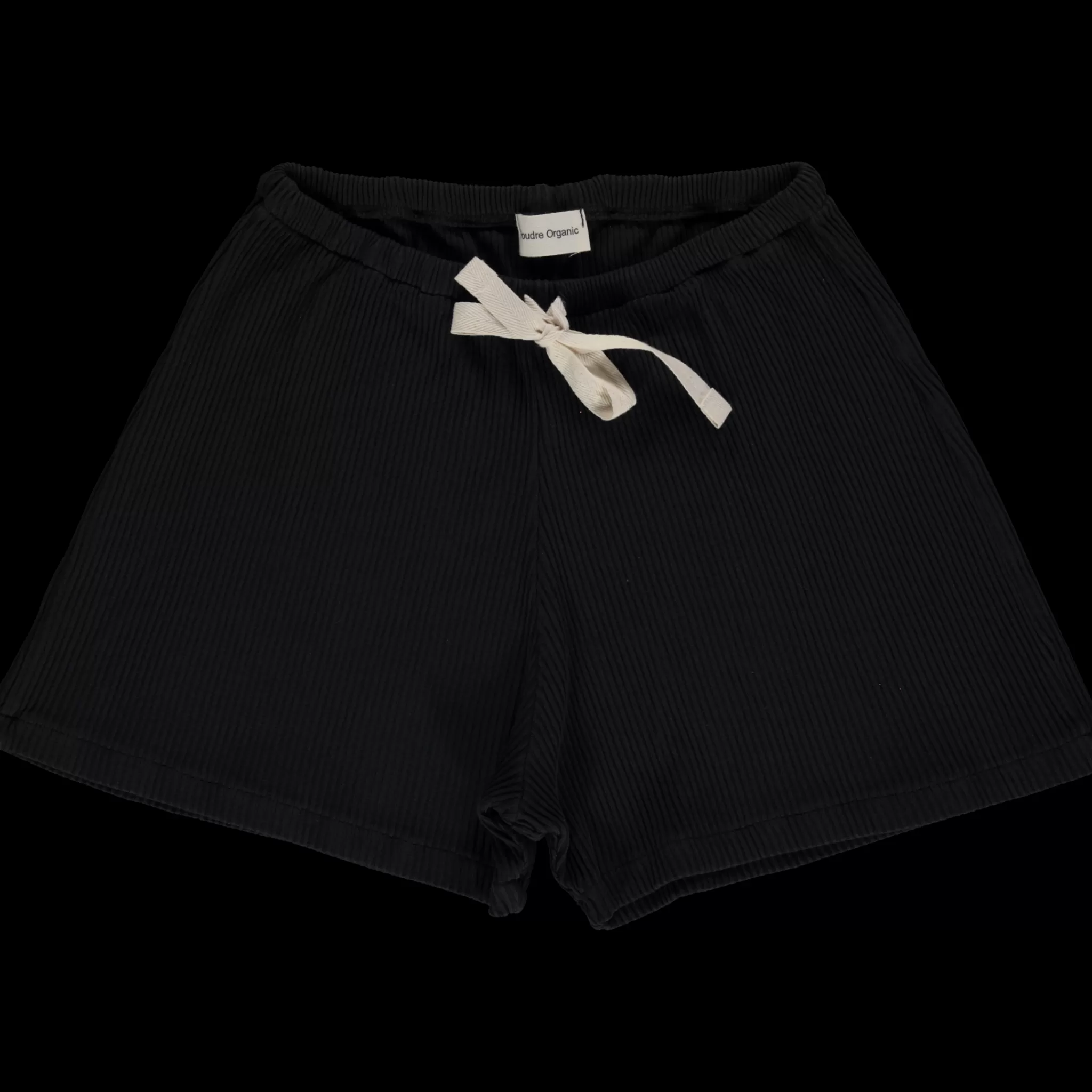 Femme Poudre Organic Homewear | Shorts | SHORT HORTENSIA CÔTELÉ Pirate Black