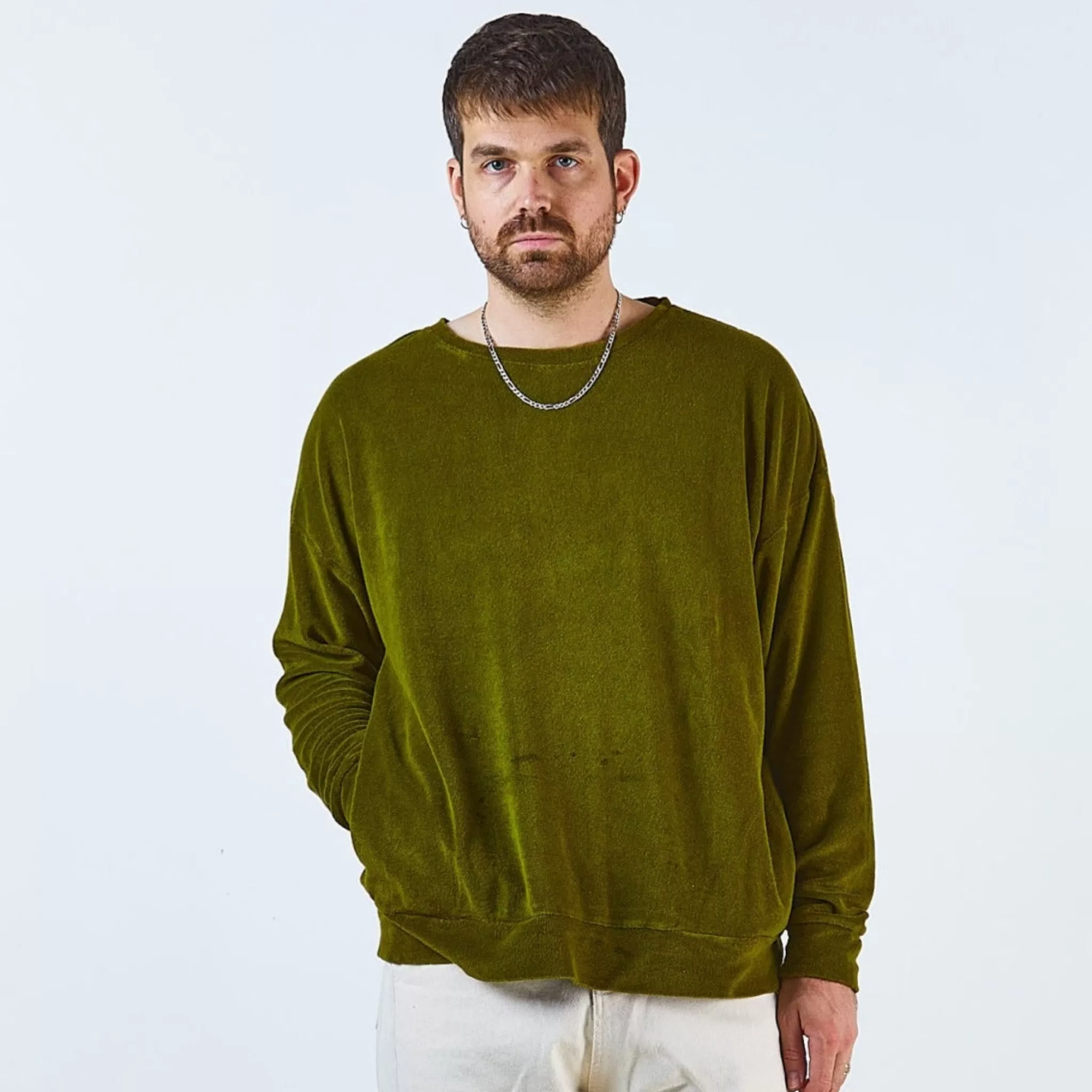 Homme Poudre Organic Homewear | Sweatshirts | SWEATSHIRT REDONDO ÉPONGE Fir Green